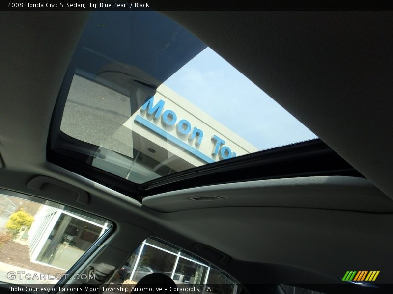 Fiji Blue Pearl / Black 2008 Honda Civic Si Sedan