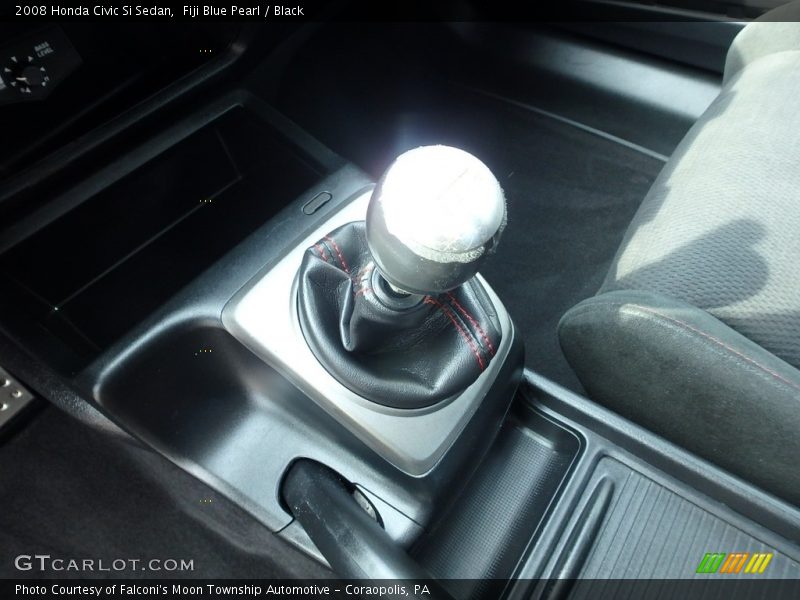 Fiji Blue Pearl / Black 2008 Honda Civic Si Sedan