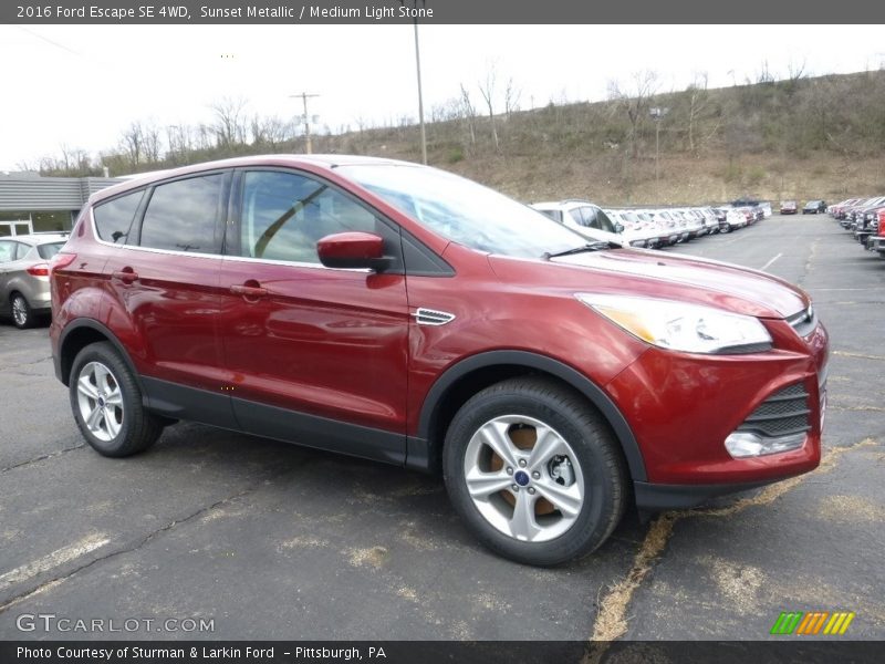 Sunset Metallic / Medium Light Stone 2016 Ford Escape SE 4WD