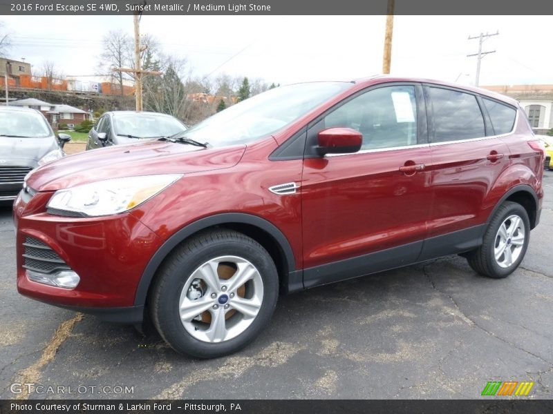 Sunset Metallic / Medium Light Stone 2016 Ford Escape SE 4WD