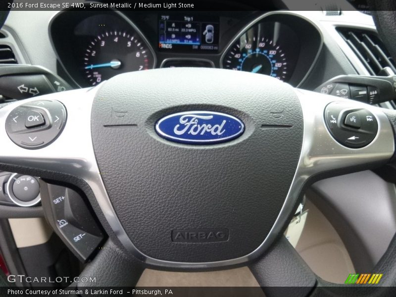 Sunset Metallic / Medium Light Stone 2016 Ford Escape SE 4WD