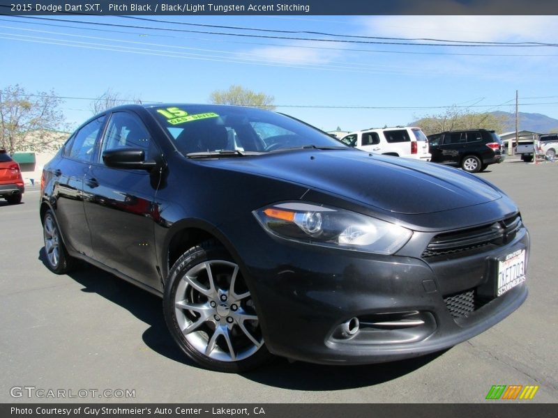 Pitch Black / Black/Light Tungsten Accent Stitching 2015 Dodge Dart SXT
