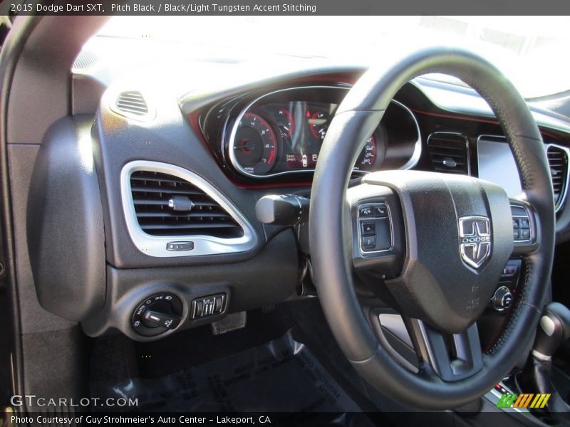Pitch Black / Black/Light Tungsten Accent Stitching 2015 Dodge Dart SXT