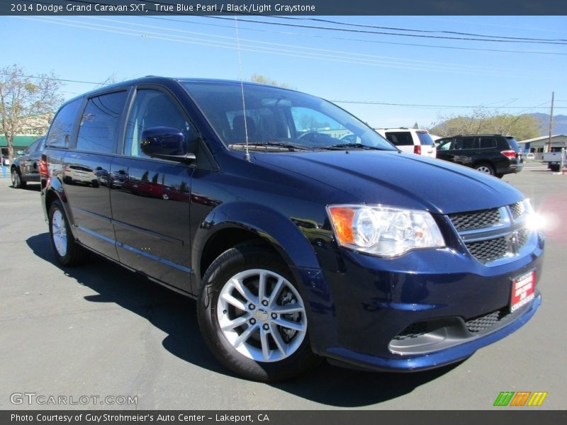 True Blue Pearl / Black/Light Graystone 2014 Dodge Grand Caravan SXT