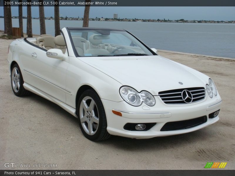 Alabaster White / Stone 2005 Mercedes-Benz CLK 500 Cabriolet