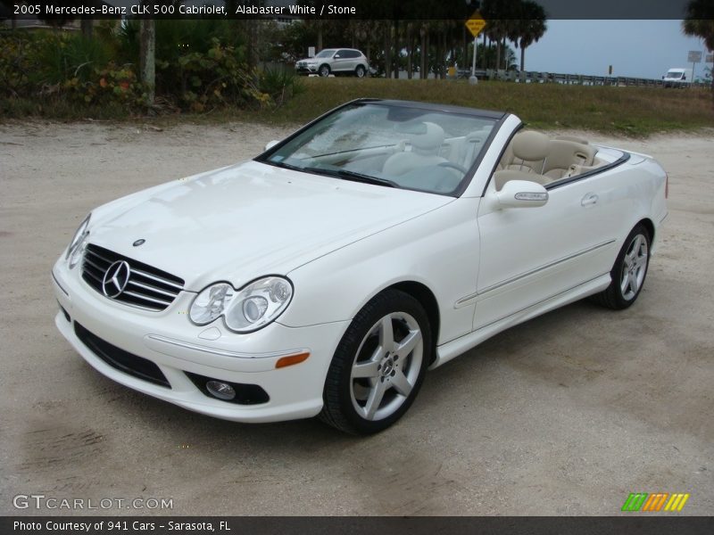 Alabaster White / Stone 2005 Mercedes-Benz CLK 500 Cabriolet