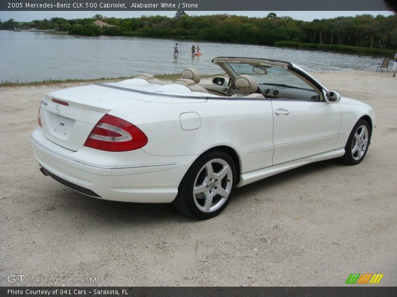 Alabaster White / Stone 2005 Mercedes-Benz CLK 500 Cabriolet