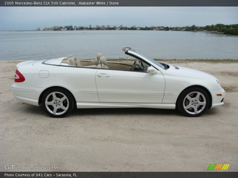 Alabaster White / Stone 2005 Mercedes-Benz CLK 500 Cabriolet