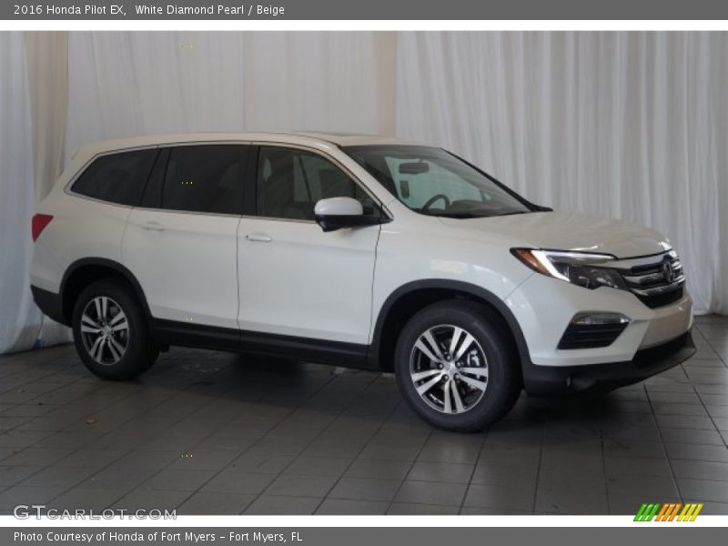 White Diamond Pearl / Beige 2016 Honda Pilot EX