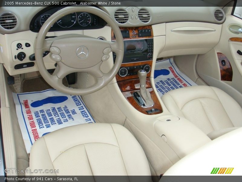 Alabaster White / Stone 2005 Mercedes-Benz CLK 500 Cabriolet