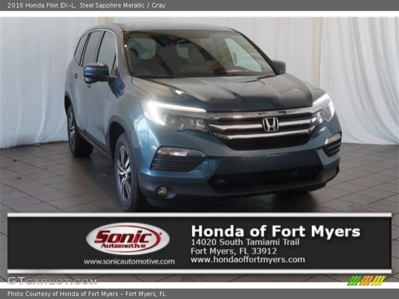 Steel Sapphire Metallic / Gray 2016 Honda Pilot EX-L