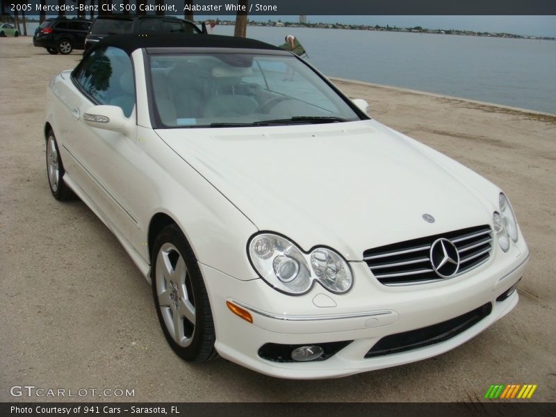 Alabaster White / Stone 2005 Mercedes-Benz CLK 500 Cabriolet