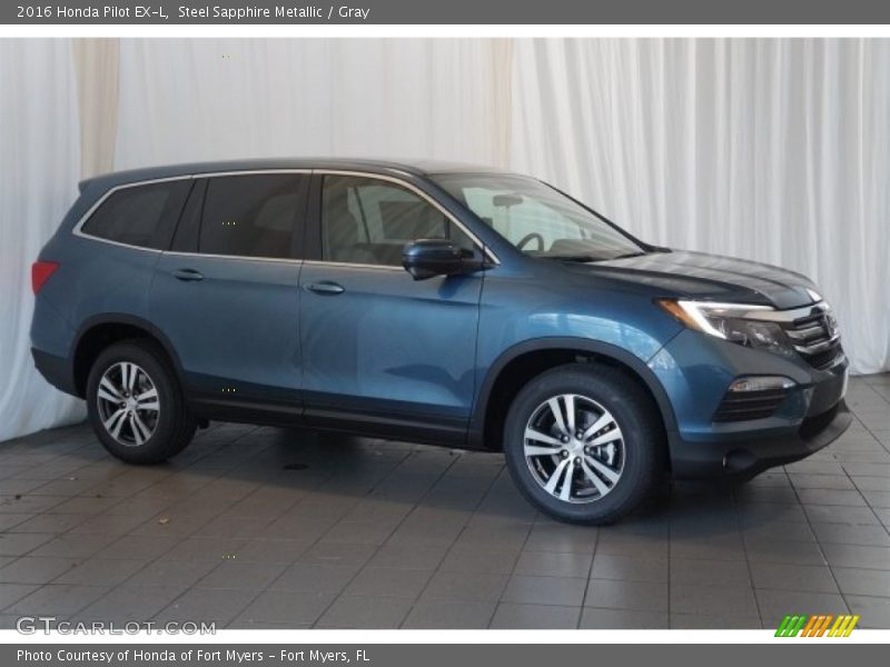Steel Sapphire Metallic / Gray 2016 Honda Pilot EX-L