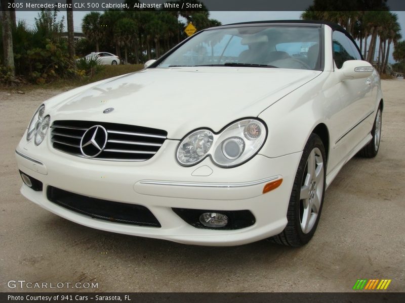 Alabaster White / Stone 2005 Mercedes-Benz CLK 500 Cabriolet