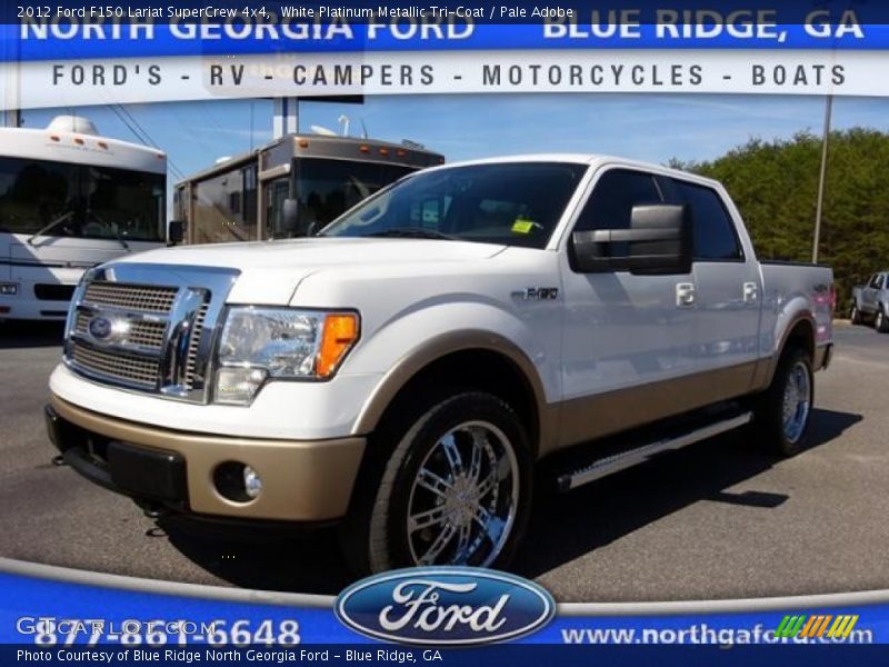 White Platinum Metallic Tri-Coat / Pale Adobe 2012 Ford F150 Lariat SuperCrew 4x4