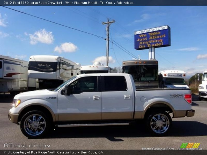 White Platinum Metallic Tri-Coat / Pale Adobe 2012 Ford F150 Lariat SuperCrew 4x4