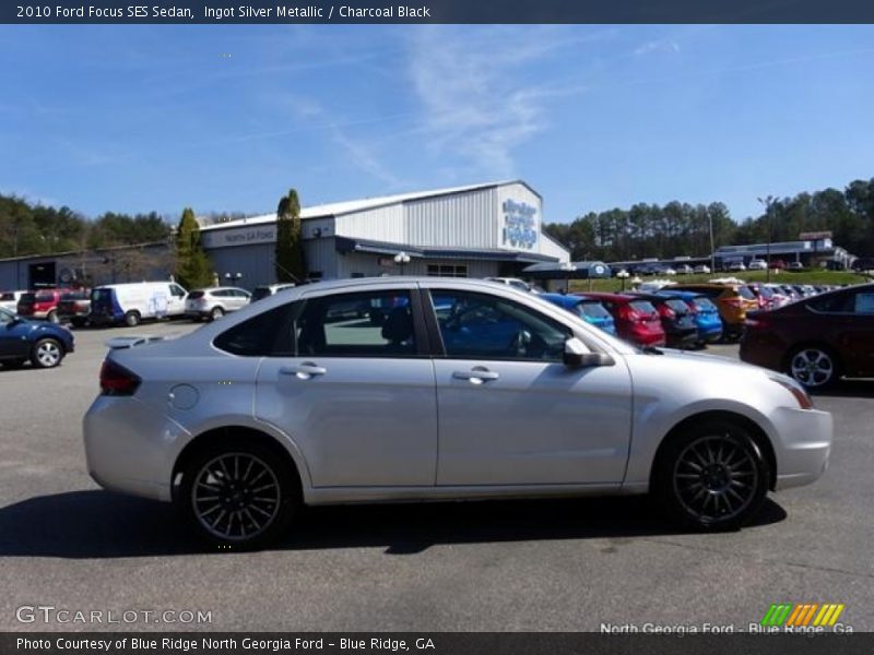 Ingot Silver Metallic / Charcoal Black 2010 Ford Focus SES Sedan