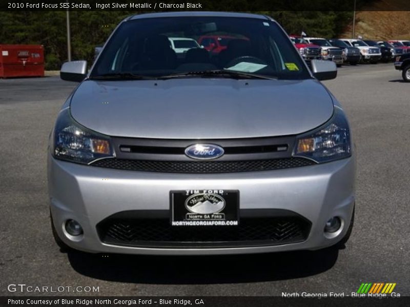Ingot Silver Metallic / Charcoal Black 2010 Ford Focus SES Sedan