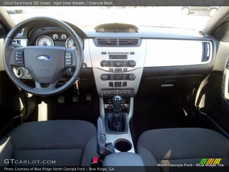 Ingot Silver Metallic / Charcoal Black 2010 Ford Focus SES Sedan