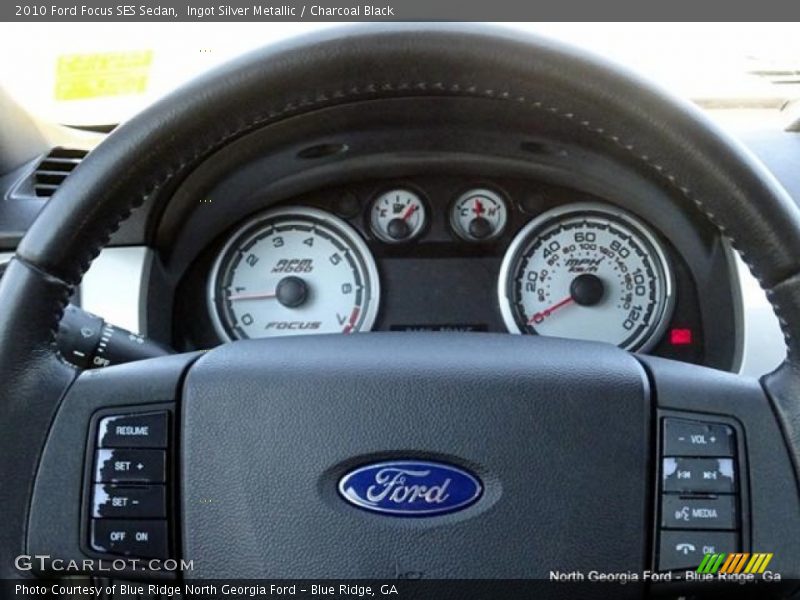 Ingot Silver Metallic / Charcoal Black 2010 Ford Focus SES Sedan