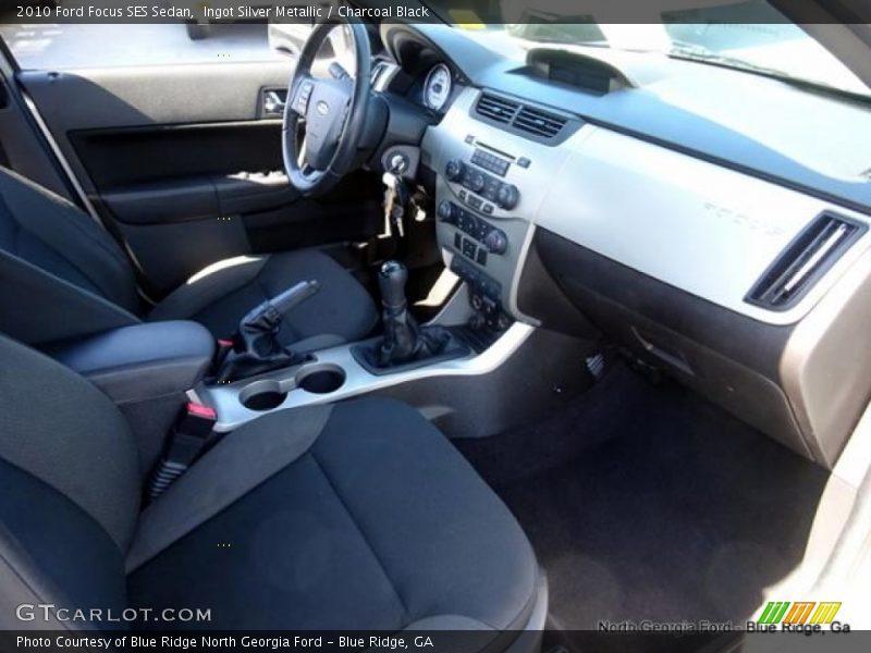 Ingot Silver Metallic / Charcoal Black 2010 Ford Focus SES Sedan