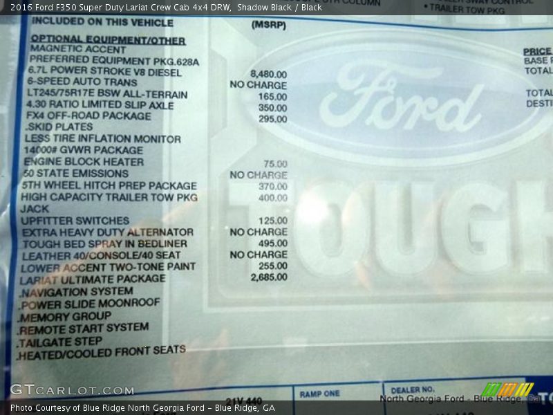 Shadow Black / Black 2016 Ford F350 Super Duty Lariat Crew Cab 4x4 DRW