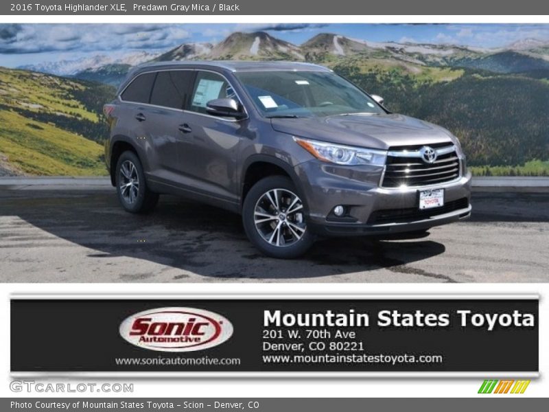 Predawn Gray Mica / Black 2016 Toyota Highlander XLE