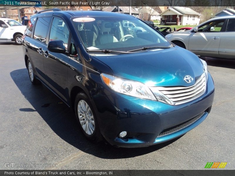 South Pacific Blue Pearl / Light Gray 2011 Toyota Sienna XLE