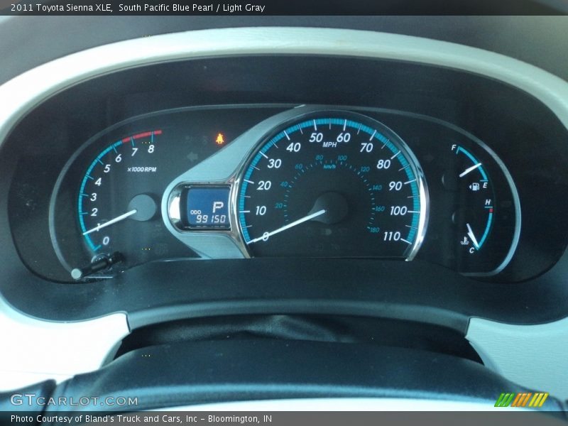 South Pacific Blue Pearl / Light Gray 2011 Toyota Sienna XLE
