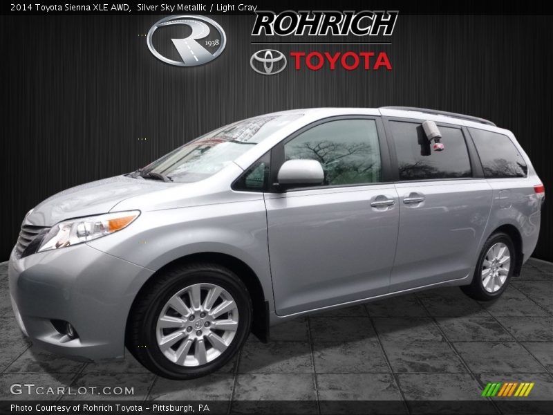 Silver Sky Metallic / Light Gray 2014 Toyota Sienna XLE AWD