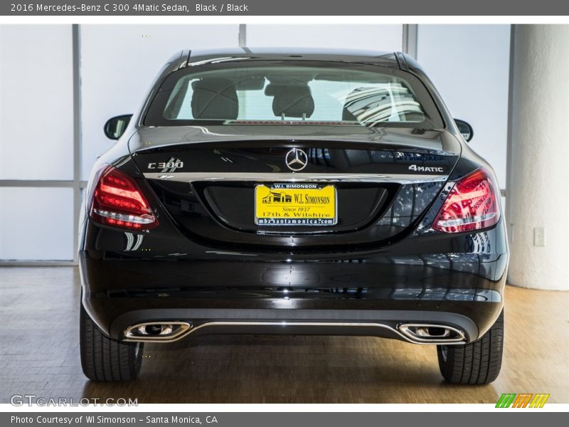 Black / Black 2016 Mercedes-Benz C 300 4Matic Sedan