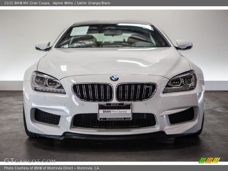 Alpine White / Sakhir Orange/Black 2015 BMW M6 Gran Coupe