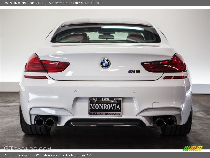Alpine White / Sakhir Orange/Black 2015 BMW M6 Gran Coupe
