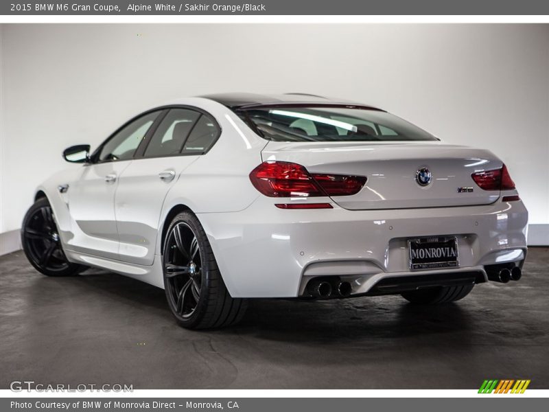 Alpine White / Sakhir Orange/Black 2015 BMW M6 Gran Coupe
