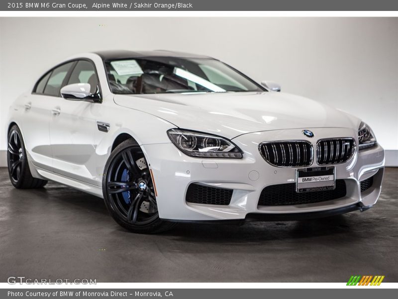 Alpine White / Sakhir Orange/Black 2015 BMW M6 Gran Coupe