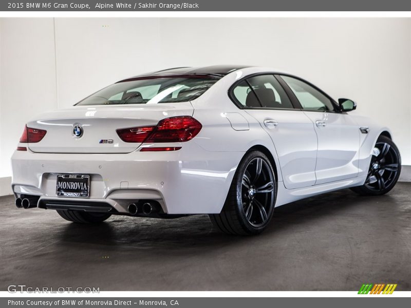 Alpine White / Sakhir Orange/Black 2015 BMW M6 Gran Coupe