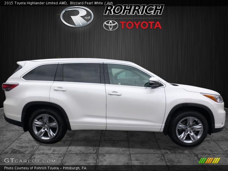 Blizzard Pearl White / Ash 2015 Toyota Highlander Limited AWD
