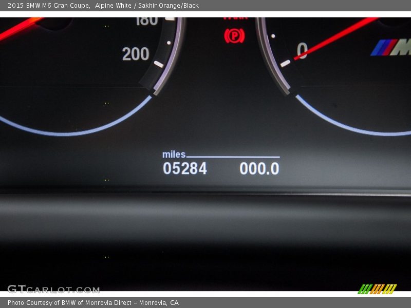 Alpine White / Sakhir Orange/Black 2015 BMW M6 Gran Coupe