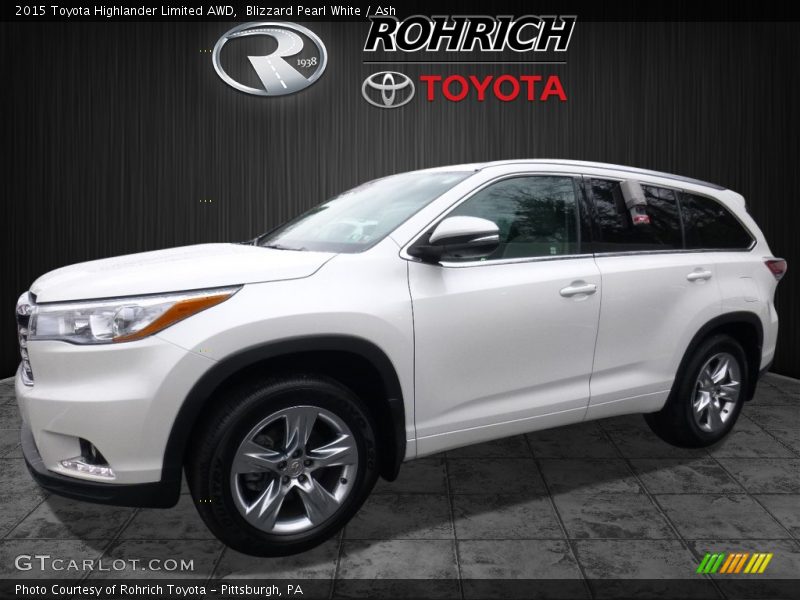 Blizzard Pearl White / Ash 2015 Toyota Highlander Limited AWD