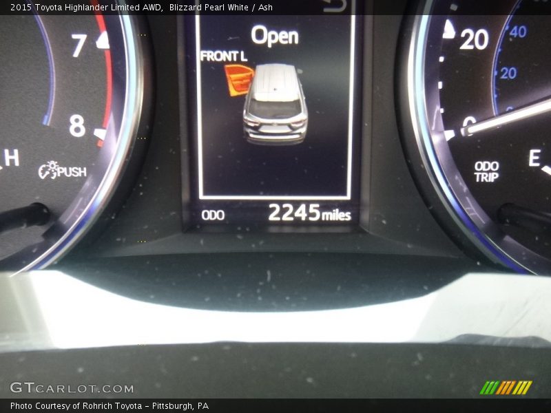 Blizzard Pearl White / Ash 2015 Toyota Highlander Limited AWD