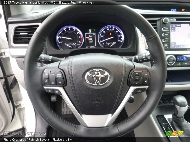 Blizzard Pearl White / Ash 2015 Toyota Highlander Limited AWD