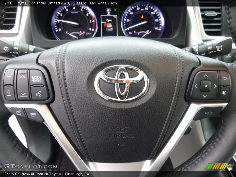 Blizzard Pearl White / Ash 2015 Toyota Highlander Limited AWD