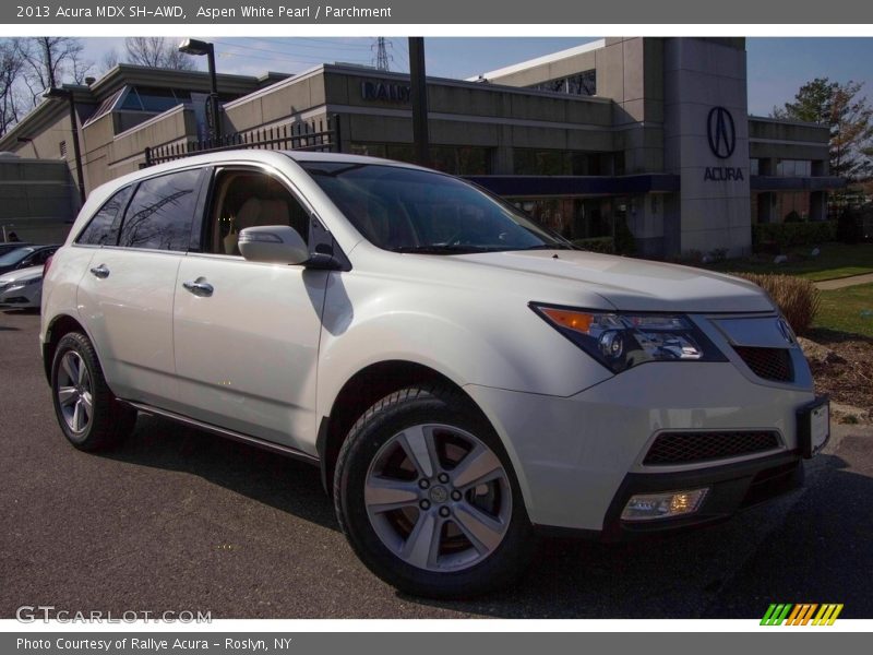 Aspen White Pearl / Parchment 2013 Acura MDX SH-AWD