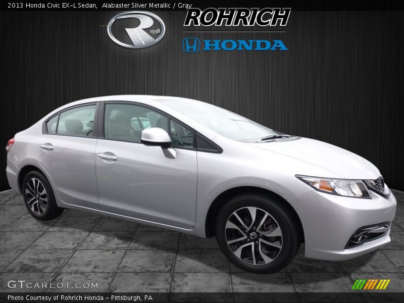 Alabaster Silver Metallic / Gray 2013 Honda Civic EX-L Sedan