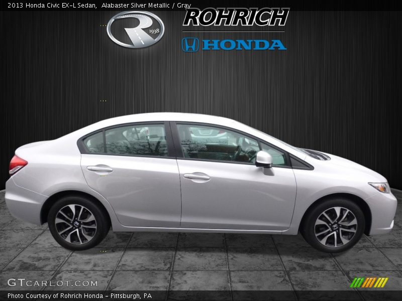 Alabaster Silver Metallic / Gray 2013 Honda Civic EX-L Sedan