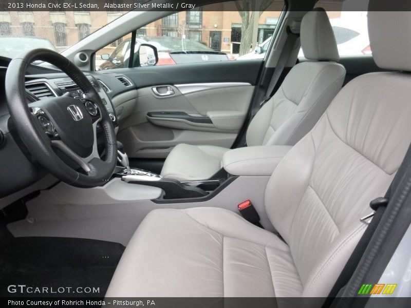 Alabaster Silver Metallic / Gray 2013 Honda Civic EX-L Sedan