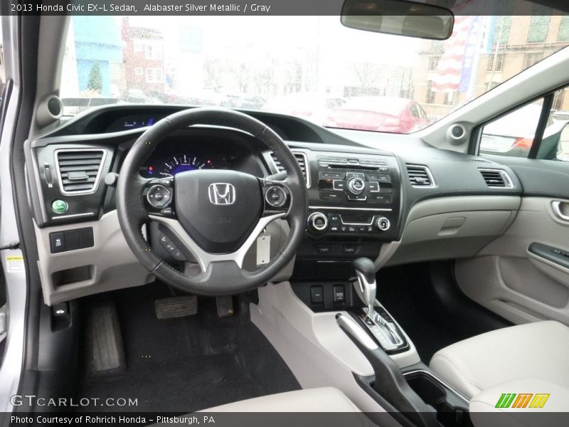 Alabaster Silver Metallic / Gray 2013 Honda Civic EX-L Sedan