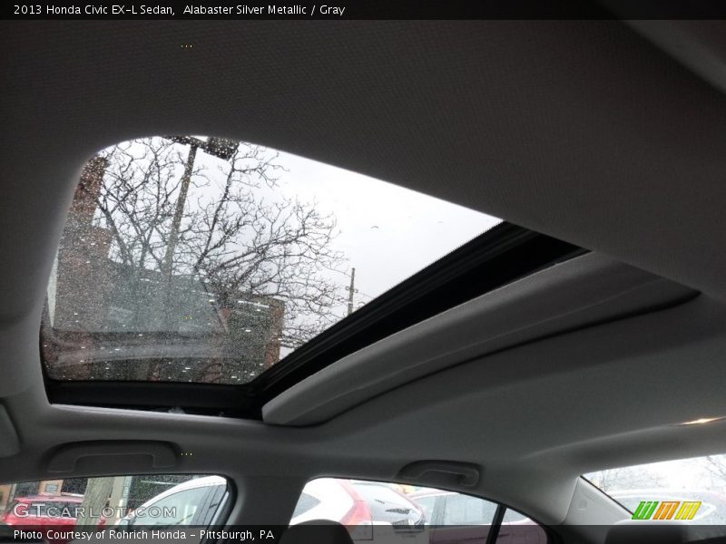 Alabaster Silver Metallic / Gray 2013 Honda Civic EX-L Sedan