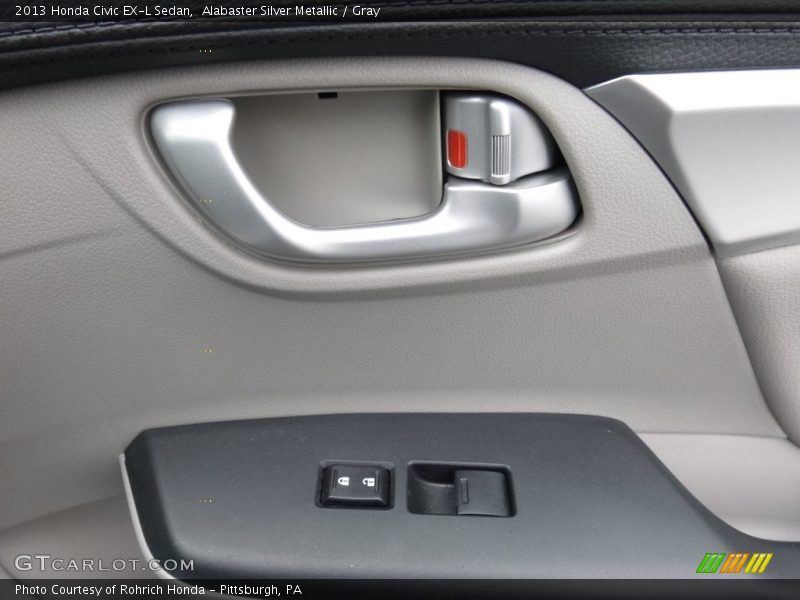 Alabaster Silver Metallic / Gray 2013 Honda Civic EX-L Sedan