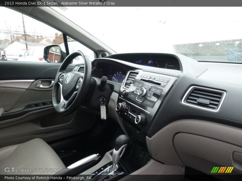 Alabaster Silver Metallic / Gray 2013 Honda Civic EX-L Sedan